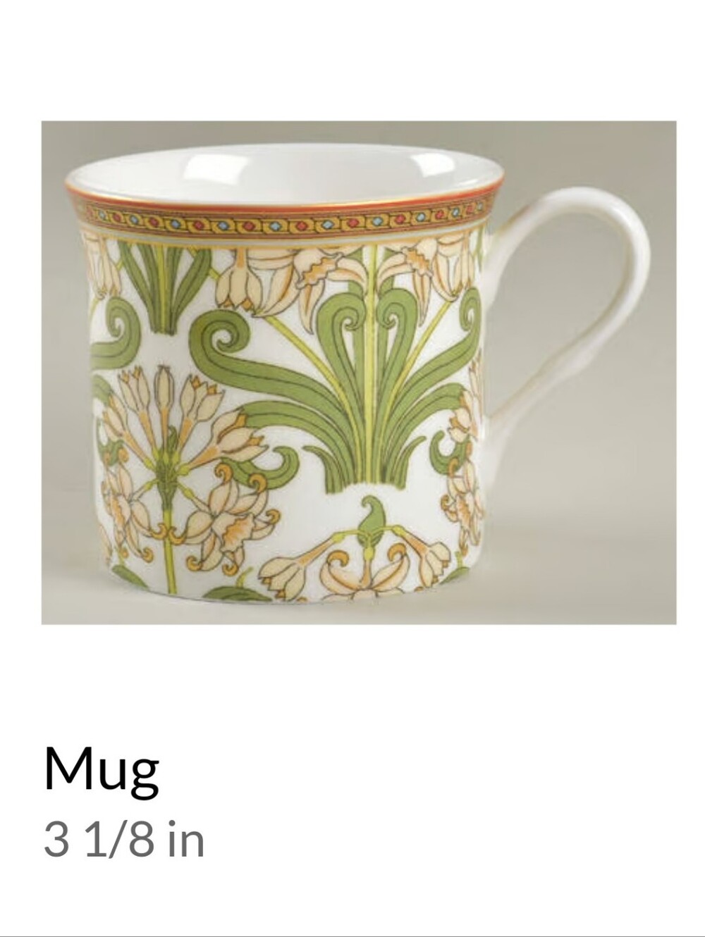 Bone China Mug MORRIS COLLECTION By Grace's Teaware
